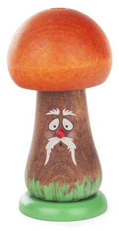 Rudolphs Schatzkiste Räucherfigur Fröhlicher Räucherpilz mit orangem Hut BxHxT 6,5x13x6,5cm NEU Räuchermann Rauchmann Rauchfigur