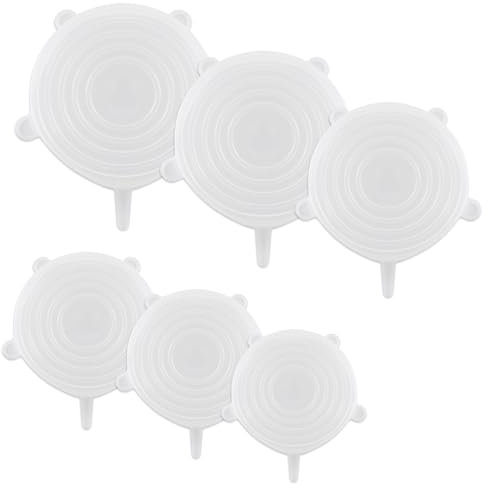 Silicone Bowl Covers, 6 Pcs Reusable Lids Food Covers, 6 Different Sizes, Microwave & Dishwasher Safe, Perfect for Dishes, Jars, Bowls