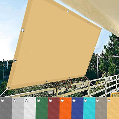 Tenda da sole rettangolare, 1,2 x 2,4 m, in poliestere, con corda inclusa, per cortile, prato, beige