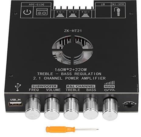 Febuliy Wiim Amp, Subwoofer Amplifier Board, 2.1 Channel Volume Control, 50W x 2, 100W Output, 4-8Ω Speakers