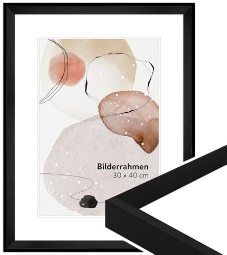 WANDStyle Bilderrahmen 30x30 Schwarz, Vintage Bilderrahmen Holz, hochwertiger Holzbilderrahmen, Posterrahmen zum Aufhängen, Rahmen 30x30 cm, Fotorahmen H790 - Made in Germany