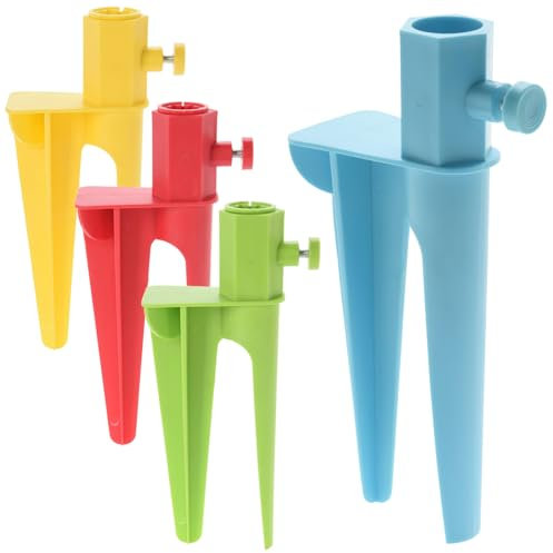 URBNLIVING Plastic Forked Beach Umbrella Holder for Sand, Patio and Garden, Adjustable Parasol Stand, Portable Outdoor Shade Support, Assorted Colors