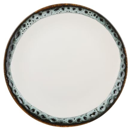 KASANOVA Assiette plate 25 cm en terre cuite effet eau Ocean