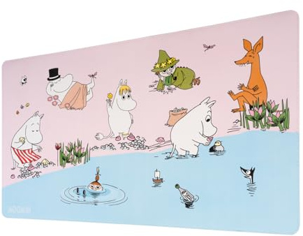 Grupo Erik Moomin Mauspad Mousepad XL Gaming - Geschenke Merch | 35 x 60 cm Schreibtischunterlage Mouse Pad Gaming - Rutschfest Wasserabweisend aus Kunstleder Desk Mat PC Accessoires