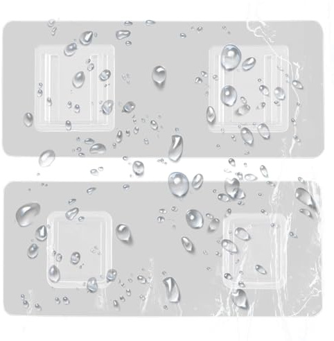 Crochets muraux double face – Boucle sans sans trou | Ventouse transparente ABS étanche robuste | Rangement de salle de bain, cuisine, organisation de la maison, accessoires de douche