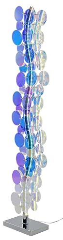 Reality Leuchten LED Stehleuchte Pulse R43681153, Metall Chrom, Kunststoff transparent irisierend, inkl. 18 Watt LED
