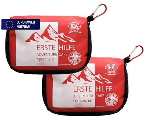 IEA Medical Erste Hilfe Set Outdoor – Notfallset Wandern, Camping & Fahrrad | Kompakte, leichte Reiseapotheke mit Pflaster, Kompressen, Schere, Pinzette, Zeckenzange & Karabiner – ideal für unterwegs