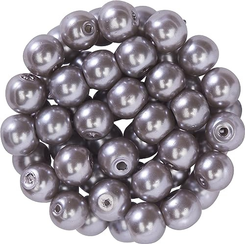 Glaswachsperlen Ø 6 mm silbergrau