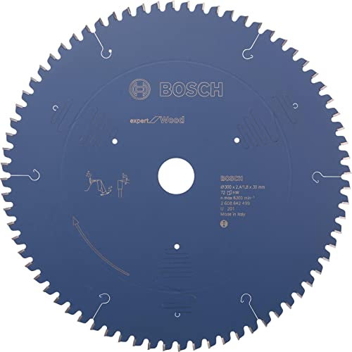 Bosch 1x Lame de scie circulaire filaire EXPERT Wood pour scies à onglets (pour Bois résineux, Bois dur, Ø mm, Professional Accessoire Scie circulaire à onglets filaire)