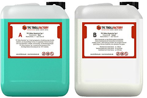 TFC Silikon Kautschuk Typ 1 - Hochdetailliertes Abformsilikon 20 KG - 2 Komponenten Silikon zur Herstellung von Silikonformen oder zum Gießen - Optimal für Objekte bis zu 30 cm