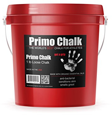Primo Chalk's 1 lb. Resealable Bucket: Loose Chalk for Weightlifting, Rock Climbing, & Gymnastics, Made in the USA, Chalks Ball Refill for Superior Grip