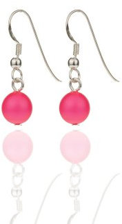 Boucles d'oreilles en argent 925 avec cristaux Swarovski Rose fluo