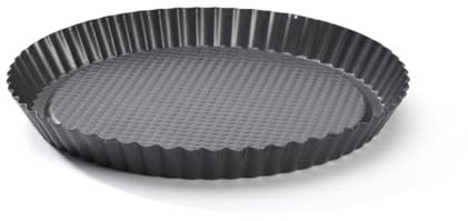 De Buyer - Moule rond spécial tarte aux fruits en acier antiadhésif - Diamètre 28 cm -, Noir