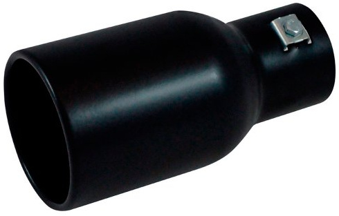 AutoStyle Endrohr Stahl/Schwarz - rund 94mm - Länge 180mm | 44-57mm Anschluß