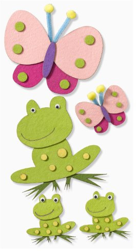 3 D Filz-Sticker XXL, Schmetterling-Frosch