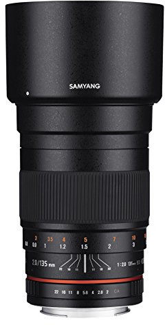 Samyang SY135M-N 135mm f/2.0 ED UMC Teleobjektiv für Nikon Digital SLR Kameras, Schwarz