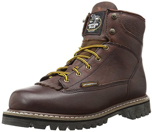 Georgia Boot Waterproof Lace-To-Toe Work Boot, Chocolate, Size 8.5(M)