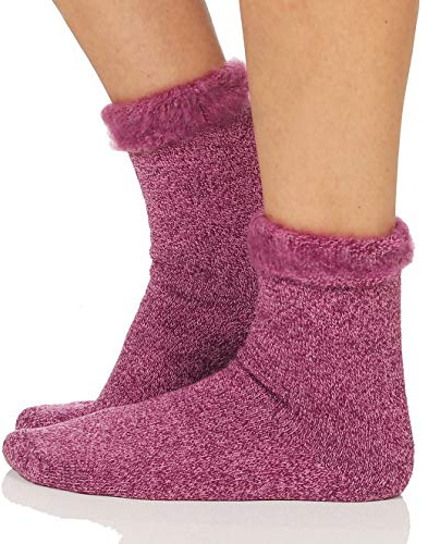 Cleostyle Collection Thermo Herren Damen Socken, extra warme Winterstrümpfe -25°C / 23 (35-38, Violett)