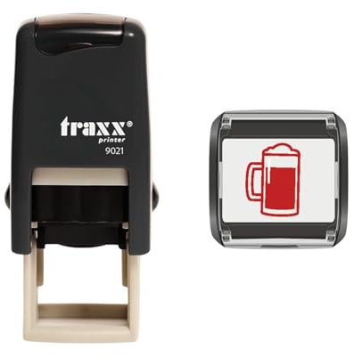 Traxx 9021 Loyalty Card Self Inking Rubber Stamp Pub Club Bar Brewery Alcohol *A Red Pint of Beer Design*