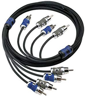 Kicker 46QI44 Q-Series 4-Channel RCA Interconnects, 4.0 Meter
