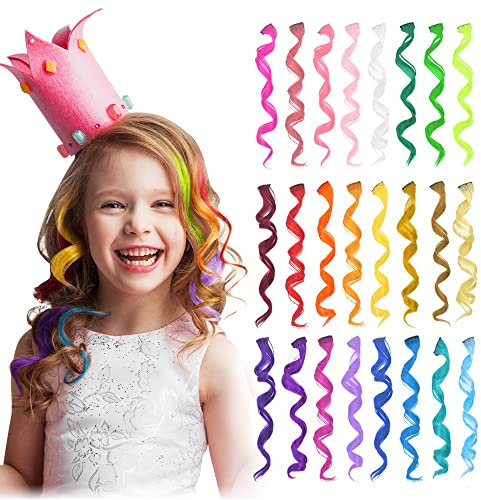 Dreamlover Ciocche Colorate per Capelli Bambina 24PCS, Extension Capelli Clip Colorati