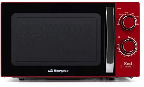Orbegozo MI 2021 Microondas con 20 Litros de Capacidad, 6 Niveles de Funcionamiento, Temporizador hasta 30 Minutos, 700 W de Potencia, Rojo