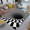 3D-Teppich, bodenloses Loch, optische Täuschung, karierter Vortex, optische Täuschungen, Teppich, für Esszimmer, Zuhause, Schlafzimmer, Bodenmatte (80 x 120 cm)
