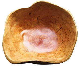 FYBlossom Fruit Bowl, Round Serving Bowl Natural Wood Dishware for Fruit Snacks Wooden Candy Dish Large Dried Fruit Plate Grid Wood Root Carving Tray Wood Fruit Bowl Mixing Bowl