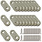 20 piezas de placas de unión 37 por 16 mm, placas de refuerzo de acero inoxidable placas de reparación pletinas, con tornillos