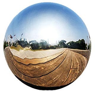 zosenda Stainless Steel Gazing Ball, Mirror Polished Hollow Ball Reflective Garden Sphere, Floating Pond Balls Seamless Gazing Globe for Home Garden Ornament Decorations (15CM X 1PCS)