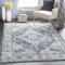 Surya London Vintage Teppich Groß - Orientalischer Boho für Wohnzimmer, Esszimmer, Schlafzimmer - 200x274 cm, Kurzflor für Einfache Pflege - Muster in Blau und Grau
