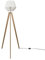 Paco Home Stehlampe Modern Wohnzimmer Schlafzimmer Rattan Optik Boho Korb Stehleuchte E27, Lampenfuß: Stehleuchte Holz, Lampenschirm: Weiß (Ø33 cm)