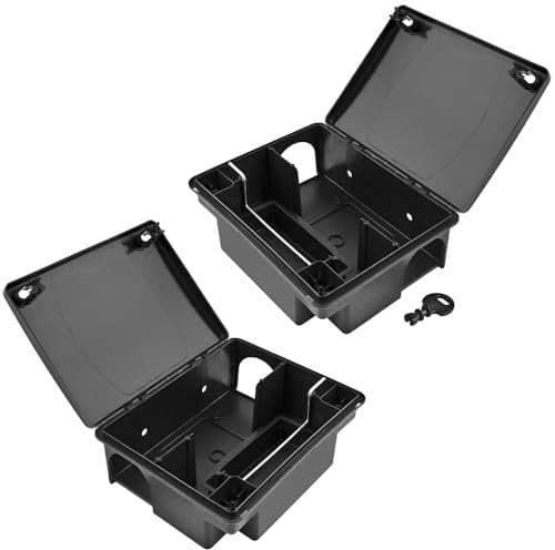Petigi Köderstation Ratten Set Köderbox Garten Box Mausfalle Mäuse Rattenköderbox Rattenköderstation Rattenfalle Kinder- Haustiersicher Koederbox Auswahl 1-30 St, Anzahl:2