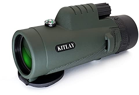 Kitlay 10x50 Monokulares Teleskop (Gen 1) - Leistungsstarkes Smartphone-Teleskop,wasserdicht, optische Linse BAK4 Prisma | Handy-Monokular mit eingebautem Kompass für alle Outdoor-Aktivitäten