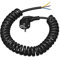 Schutzkontakt Verlängerungs Kabel - 3M, Anschluss Spiralkabel Kunststoffleitung Verlängerungsleitung, IP20 Innenbereich mit Schuko Stecker, Schuko-Stromkabel 230 V / 16 A, Schwarz