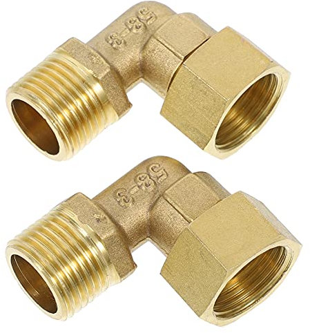 iplusmile 2pcs Garden Hose Connector - 90 Degree Brass Elbow Adapter, Heavy Duty
