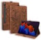 Rosbtib Hülle Samsung Galaxy Tab S9 Plus/ S8 Plus/ S7 Plus/ S7 FE PU Leder Flip Case Ständer TPU Cover Tasche Schutzhülle für Galaxy Tab S9+/S8+/ S7+/ S7 FE, Braun