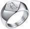 Bestyle Signetring Damenring Siegelring Herren Buchstabe Erinnerungsgeschenk ring mit Anfangsbuchstaben Mädchenring Hip Hop Ring Silber 57