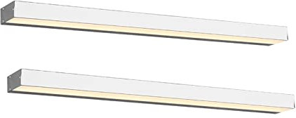 2er Set Badezimmer Wandleuchten Up and Down in Silber Chrom, 90cm lang