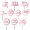 MOGADEE® 10 Stück Roségold Happy Birthday Tortendeko Set, Acryl Glitter Cupcake Topper, Girlande Herze Sternen Cake Topper, Happy Birthday Kuchen Deko für Mädchen, Kinder, Hochzeit, Mutter(Roségold)