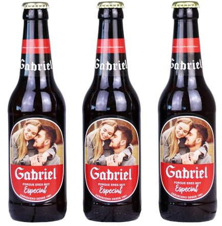 Pack Cervezas para Regalar con Foto y Nombre - Papá, Ideas Regalos para Papá san Valentin Cumpleaños, Regalo Padre Navidad, Regalo dia de la Padre 2025 - Diseño Estrella Galicia - 3 Packs (1 Unidad)