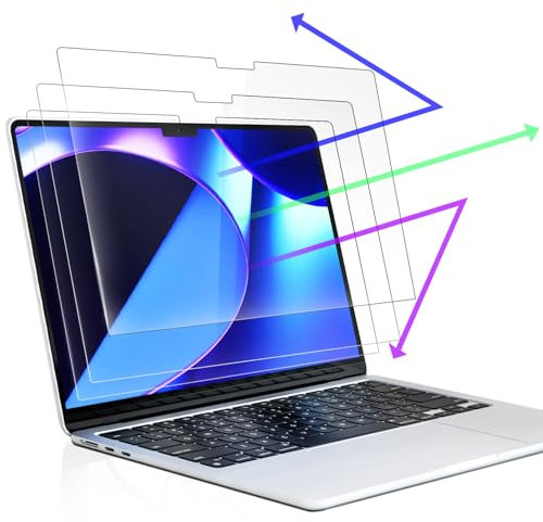 3 pellicole protettive anti luce blu per MacBook Air 13,6 pollici (2022-2024, chip M2 M3), filtro antiriflesso per laptop Mac da 13 pollici, protezione UV, pellicola protettiva per gli occhi