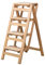 Hölzerner Leiter-Stuhl-Gestell-Stufen-Hocker für Erwachsene Multifunktions-Zuhause-Küche-Dual-Use-Klapp-Treppen-Stuhl Beweglicher 4-Stufen-Leiter-Aufstiegs-Hocker, Natur