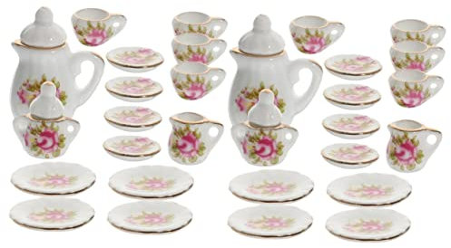 Tofficu 2 Ensembles Mini Service à Thé Plateau De Thé Miniature Plat De Cuisine Miniature Petites Tasses Accessoires De Cuisine De Poupée Mini Soucoupe à Thé Céramique De Bébé Ob11 Chine