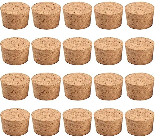 Increway - Tapones cónicos de corcho de madera duradera para botellas de vino, frascos de cristal, 43 x 48 x 30 mm, 20 unidades