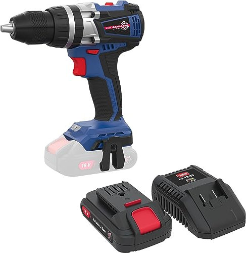 Güde Akku Schlagbohrschrauber BSB 18 BL (18 V, Brushless Series, 2-Gang, 21 Drehmomentstufen, Drehmoment 55 Nm, LED Licht, inkl. Schnellladegerät & 2,0Ah Akkupack Starter-Kit LGAP 18-3020)