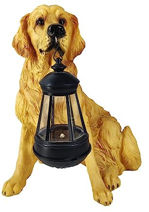 DOITOOL Solar-hängeleuchte Led-hofweglicht Realistische Hundefiguren Spielzeug Laterne Zum Aufhängen Für Den Garten Solar-led-lichtlaterne Solar-Yorkie-Laterne Harz Tier Nachtlicht