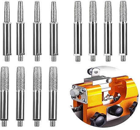 Kaneorooir Chainsaw Sharpening Stone, Chainsaw Grinding Stone, 12PCS High Hardness Diamond Chainsaw Sharpener(4Mm, 4.8Mm, 5.5Mm)