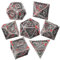 Namvo 7-teiliges Blut-Polyeder-Würfel-Set für DND, Metallwürfel mit Box, D20, D12, D10, D%, D8, D6, D4, Würfelset für Dungeons and Dragons Roll-Spiele, Warhammer-RPG-MTG-Brettspiele