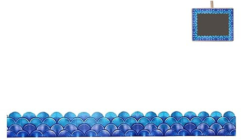 Dostear TapetenbordüRe Selbstklebende BordüRe Wand Wohnzimmer Tapeten Fliesenaufkleber Bad Dekoband Selbstklebend Blau 7.6cm X 1500cm